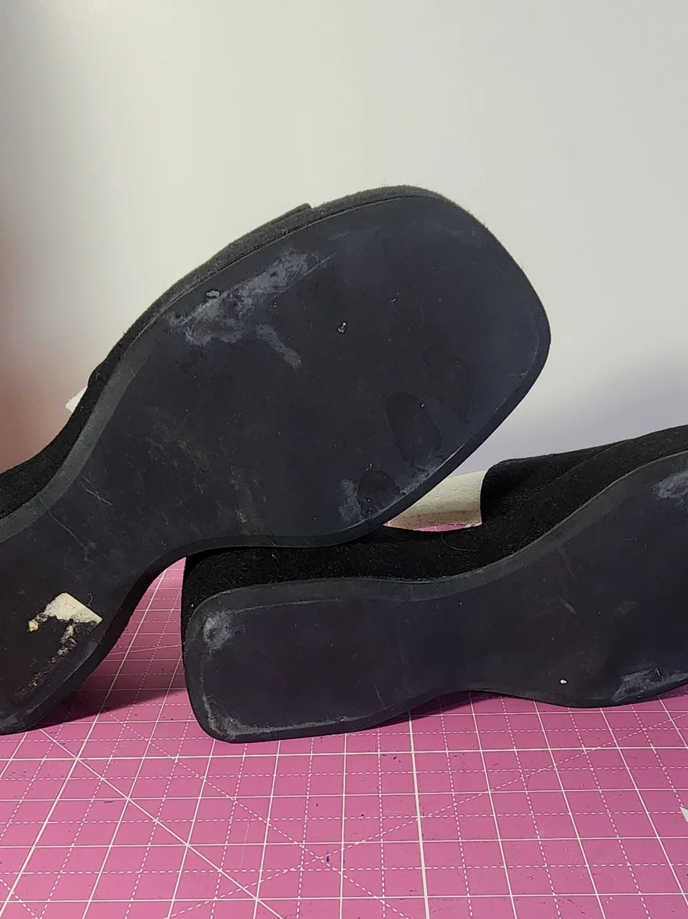 Liz Claiborne Black Linen Aries Open-Toe Platform Heels with Box - 8 1/2